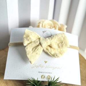 Haftowana opaska bezuciskowa - ecru